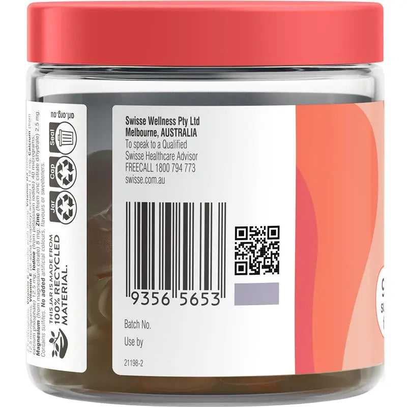 Swisse Ultivite Multivitamin Gummies 60 Pack β Energy, Immune & Bone Support | 99% Sugar-Free Strawberry Flavor