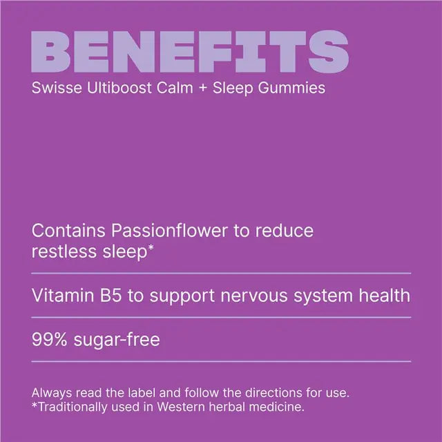Swisse Calm + Sleep Gummies 60 Pack โ Nightly Relaxation Support | 99% Sugar-Free | Passionflower & B5