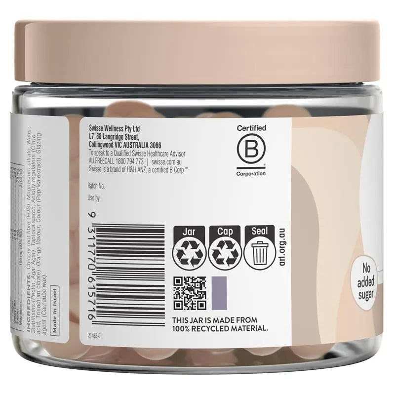 Swisse Ultiboost Magnesium Gummies 120 Pack β Nerve, Muscle & Recovery Support | No Added Sugar | Orange Flavour