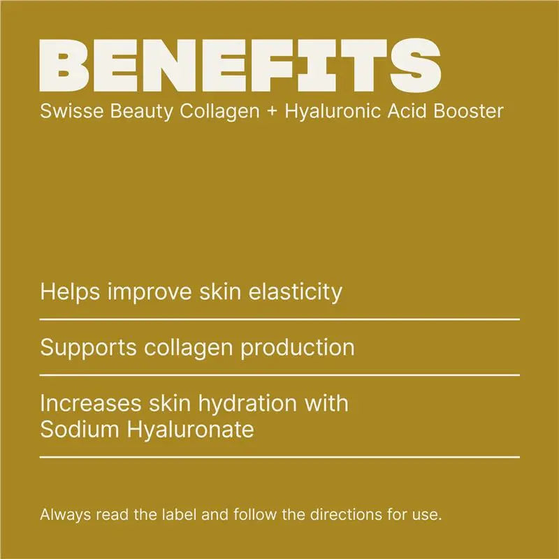 Swisse Collagen + Hyaluronic Acid Booster 80 Tablets | Skin Hydration & Glow
