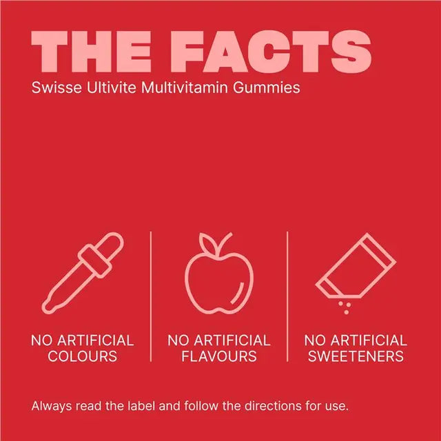 Swisse Ultivite Multivitamin Gummies 60 Pack β Energy, Immune & Bone Support | 99% Sugar-Free Strawberry Flavor