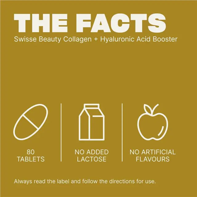 Swisse Collagen + Hyaluronic Acid Booster 80 Tablets | Skin Hydration & Glow