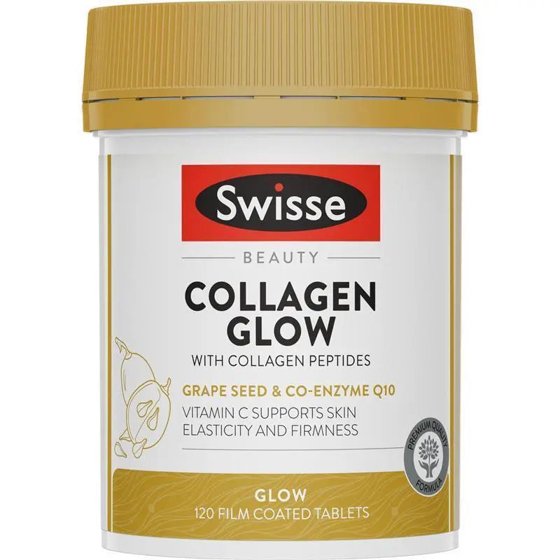 Swisse Collagen Glow 120 Tablets | Peptides + Vitamin C for Radiant Skin