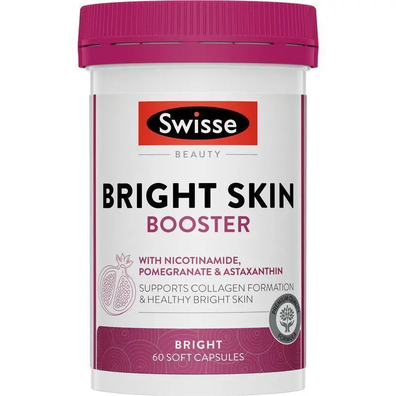 Swisse Bright Skin 60 Capsules | Glutathione + Vitamin C for Radiant Glow