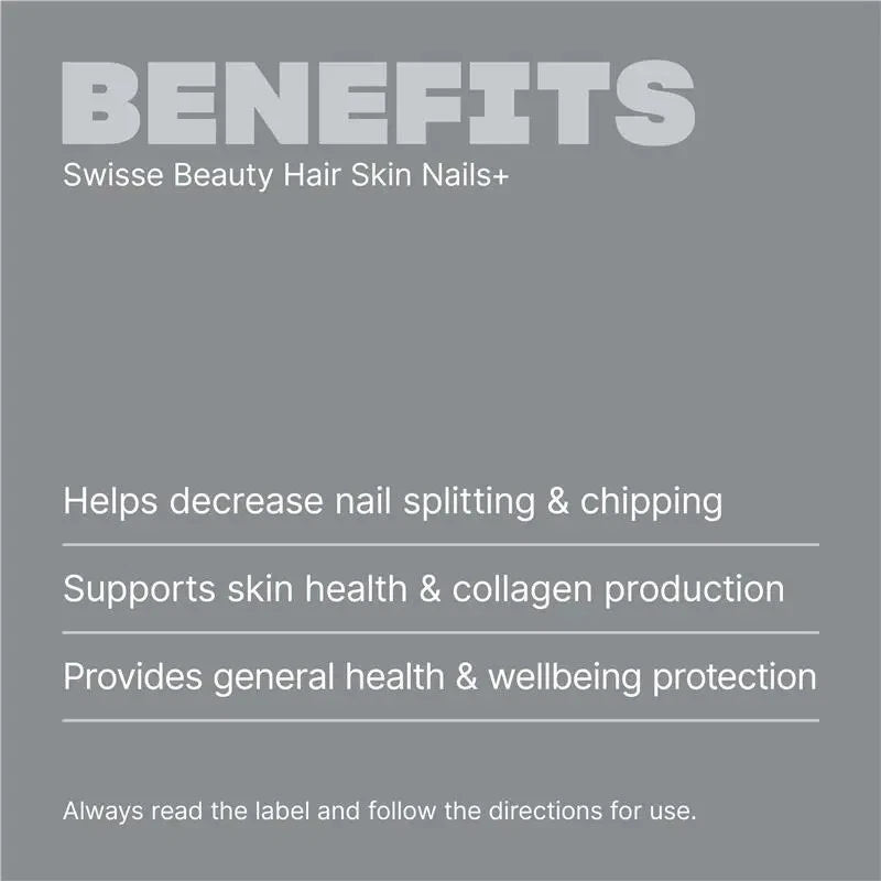 Swisse Hair Skin Nails+ 60 Tablets | Collagen Support | Biotin & Vitamin C | AU