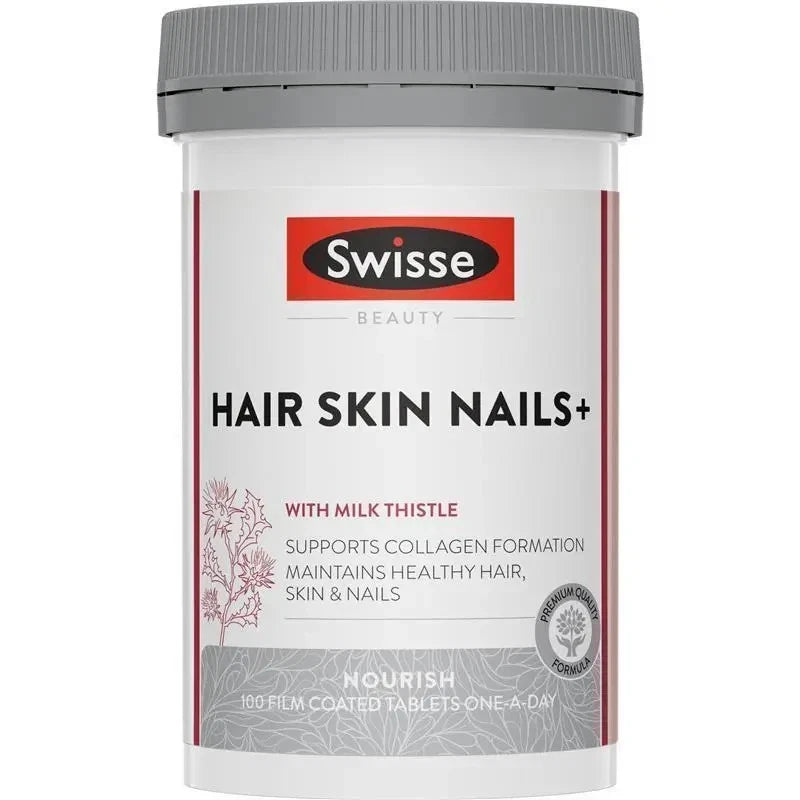 Swisse Hair Skin Nails+ 100 Tablets | Collagen Support | Biotin & Vitamin C | AU