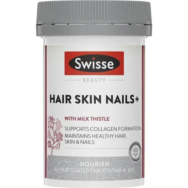 Swisse Hair Skin Nails+ 60 Tablets | Collagen Support | Biotin & Vitamin C | AU