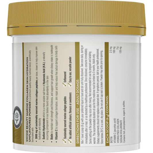 Swisse Beauty Marine Collagen Powder 180g – Skin Hydration & Anti-Aging Support