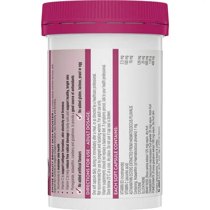 Swisse Bright Skin 60 Capsules | Glutathione + Vitamin C for Radiant Glow