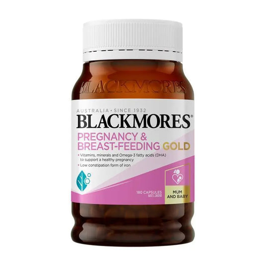Blackmores Pregnancy & Breastfeeding Gold 180 Caps – DHA, Iron, Folic Acid