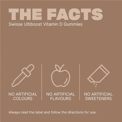 Swisse Ultiboost Vitamin D Gummies 60 Pack – Immune, Bone & Calcium Support | 99% Sugar-Free | Tropical Fruit Flavour