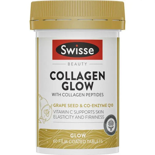 Swisse Collagen Glow 60 Tablets | Skin Firming Collagen Peptides + Vitamin C