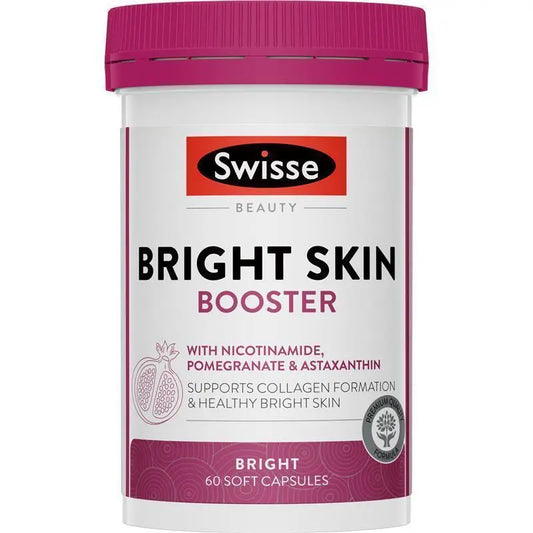 Swisse Bright Skin 60 Capsules | Glutathione + Vitamin C for Radiant Glow