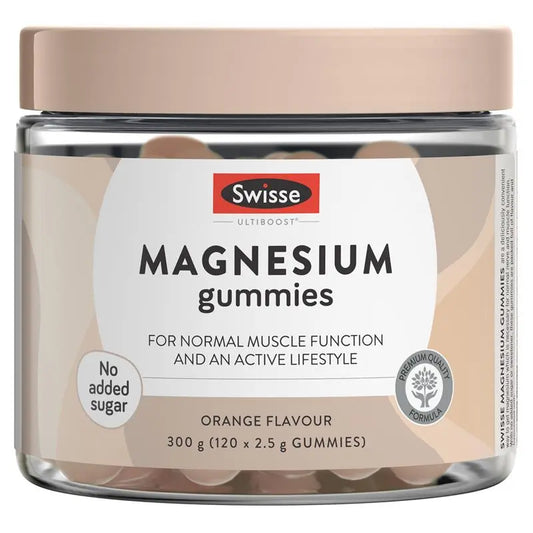 Swisse Ultiboost Magnesium Gummies 120 Pack – Nerve, Muscle & Recovery Support | No Added Sugar | Orange Flavour