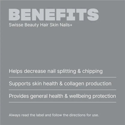 Swisse Hair Skin Nails+ 60 Tablets | Collagen Support | Biotin & Vitamin C | AU