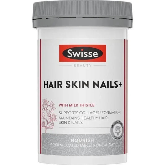Swisse Hair Skin Nails+ 100 Tablets | Collagen Support | Biotin & Vitamin C | AU