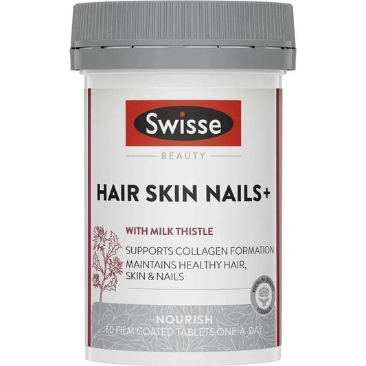 Swisse Hair Skin Nails+ 60 Tablets | Collagen Support | Biotin & Vitamin C | AU